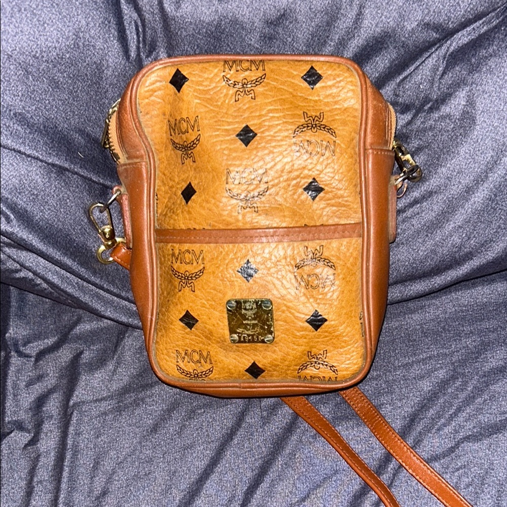 MCM Cognac Leather Crossbody Bag